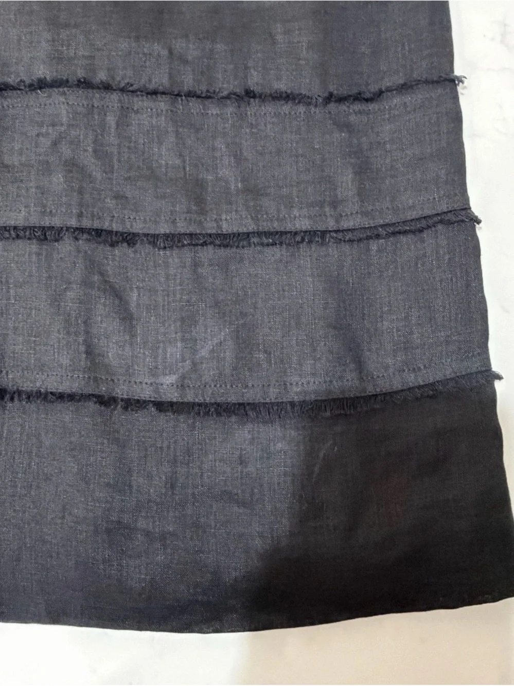 Talbots Black Sleeveless V-Neck Tiered Midi Dress